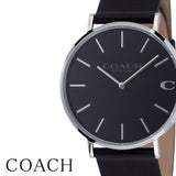 Coach Charles Black Dial Black Leather Strap Watch for Men - 14602149