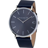 Coach Charles Grey Dial Black Leather Strap Watch for Men - 14602150