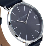 Coach Charles Grey Dial Black Leather Strap Watch for Men - 14602150