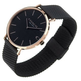 Coach Charles Black Ion Dial Black Mesh Bracelet Watch for Men - 14602470