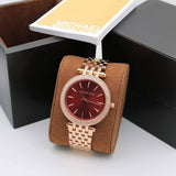 Buy Shop Michael Kors Darci Red DIal Rose Gold Stainless Steel Strap Watch for Women - MK3378 USA Online