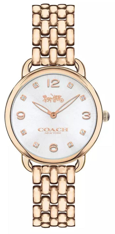 Buy Shop Coach Delancey White Dial Rose Gold Steel Strap Watch for Women - 14502783 USA Online