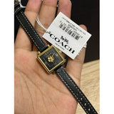 Buy Shop Coach Black Square Dial Black Leather Strap Watch for Women - 14503695 USA Online