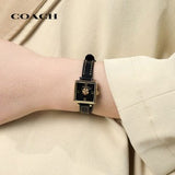 Buy Shop Coach Black Square Dial Black Leather Strap Watch for Women - 14503695 USA Online
