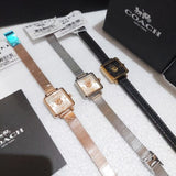 Buy Shop Coach Black Square Dial Black Leather Strap Watch for Women - 14503695 USA Online