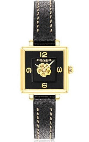 Buy Shop Coach Black Square Dial Black Leather Strap Watch for Women - 14503695 USA Online