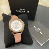 Buy Shop Coach Boyfriend Mother of Pearl White Dial Pink Leather Strap Watch for Women - 14503151 USA Online