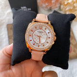 Buy Shop Coach Boyfriend Mother of Pearl White Dial Pink Leather Strap Watch for Women - 14503151 USA Online