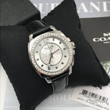 Buy Shop Coach Boyfriend Silver Dial Black Leather Strap Watch for Women - 14503152 USA Online