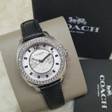 Buy Shop Coach Boyfriend Silver Dial Black Leather Strap Watch for Women - 14503152 USA Online