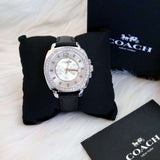 Buy Shop Coach Boyfriend Silver Dial Black Leather Strap Watch for Women - 14503152 USA Online