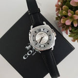 Buy Shop Coach Boyfriend Silver Dial Black Leather Strap Watch for Women - 14503152 USA Online