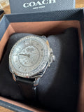 Buy Shop Coach Boyfriend Silver Dial Black Leather Strap Watch for Women - 14503152 USA Online