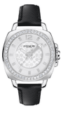 Buy Shop Coach Boyfriend Silver Dial Black Leather Strap Watch for Women - 14503152 USA Online
