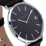 Buy Shop Coach Charles Black Dial Black Leather Strap Watch for Men - 14602149 USA Online