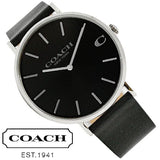 Buy Shop Coach Charles Black Dial Black Leather Strap Watch for Men - 14602149 USA Online