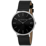 Buy Shop Coach Charles Black Dial Black Leather Strap Watch for Men - 14602149 USA Online