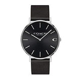 Buy Shop Coach Charles Black Dial Black Leather Strap Watch for Men - 14602149 USA Online