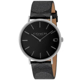 Buy Shop Coach Charles Black Dial Black Leather Strap Watch for Men - 14602157 USA Online