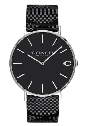 Buy Shop Coach Charles Black Dial Black Leather Strap Watch for Men - 14602157 USA Online
