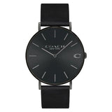 Buy Shop Coach Charles Black Dial Black Leather Strap Watch for Men - 14602434 USA Online