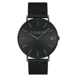 Buy Shop Coach Charles Black Dial Black Leather Strap Watch for Men - 14602434 USA Online
