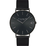 Buy Shop Coach Charles Black Dial Black Leather Strap Watch for Men - 14602434 USA Online