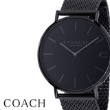 Buy Shop Coach Charles Black Dial Black Mesh Bracelet Watch for Men - 14602148 USA Online