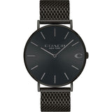 Buy Shop Coach Charles Black Dial Black Mesh Bracelet Watch for Men - 14602148 USA Online