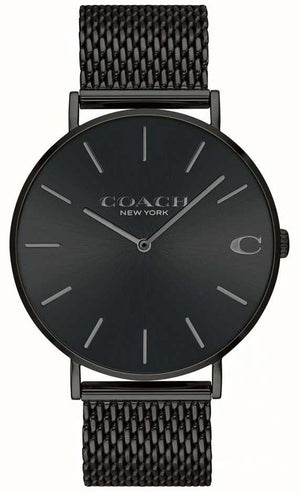 Buy Shop Coach Charles Black Dial Black Mesh Bracelet Watch for Men - 14602148 USA Online