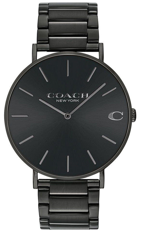 Buy Shop Coach Charles Black Dial Black Steel Strap Watch for Men - 14602431 USA Online