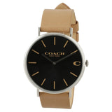 Buy Shop Coach Charles Black Dial Brown Leather Strap Watch for Men - 14602155 USA Online