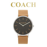 Buy Shop Coach Charles Black Dial Brown Leather Strap Watch for Men - 14602155 USA Online
