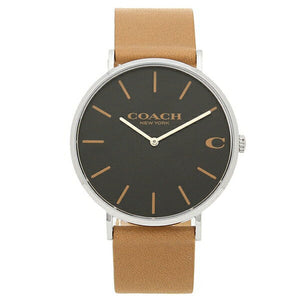 Buy Shop Coach Charles Black Dial Brown Leather Strap Watch for Men - 14602155 USA Online