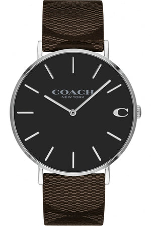 Buy Shop Coach Charles Black Dial Brown Leather Strap Watch for Women - 14602156 USA Online