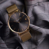 Buy Shop Coach Charles Black Dial Gold Mesh Bracelet Watch for Men - 14602440 USA Online