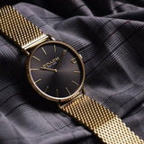 Buy Shop Coach Charles Black Dial Gold Mesh Bracelet Watch for Men - 14602440 USA Online