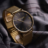 Buy Shop Coach Charles Black Dial Gold Mesh Bracelet Watch for Men - 14602440 USA Online