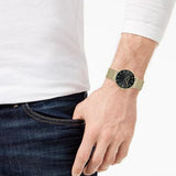 Buy Shop Coach Charles Black Dial Gold Mesh Bracelet Watch for Men - 14602440 USA Online