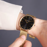 Buy Shop Coach Charles Black Dial Gold Mesh Bracelet Watch for Men - 14602440 USA Online