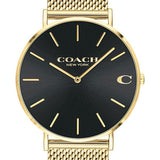Buy Shop Coach Charles Black Dial Gold Mesh Bracelet Watch for Men - 14602440 USA Online