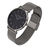 Buy Shop Coach Charles Black Dial Grey Mesh Bracelet Watch for Men - 14602145 USA Online