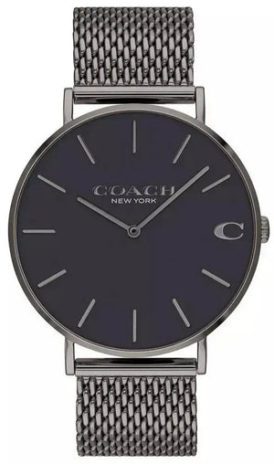 Buy Shop Coach Charles Black Dial Grey Mesh Bracelet Watch for Men - 14602145 USA Online