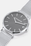 Buy Shop Coach Charles Black Dial Silver Mesh Bracelet Watch for Men - 14602144 USA Online