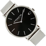 Buy Shop Coach Charles Black Dial Silver Mesh Bracelet Watch for Men - 14602144 USA Online