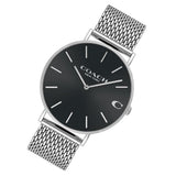 Buy Shop Coach Charles Black Dial Silver Mesh Bracelet Watch for Men - 14602144 USA Online