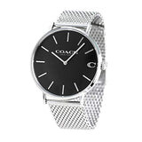 Buy Shop Coach Charles Black Dial Silver Mesh Bracelet Watch for Men - 14602144 USA Online