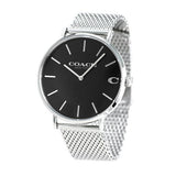 Buy Shop Coach Charles Black Dial Silver Mesh Bracelet Watch for Men - 14602144 USA Online