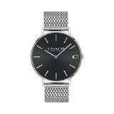 Buy Shop Coach Charles Black Dial Silver Mesh Bracelet Watch for Men - 14602144 USA Online