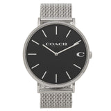 Buy Shop Coach Charles Black Dial Silver Mesh Bracelet Watch for Men - 14602144 USA Online